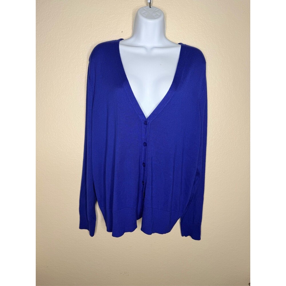 Sejour cobalt Blue V-Neck Button Front Cardigan Sweater Plus Size 2X Nordstrom